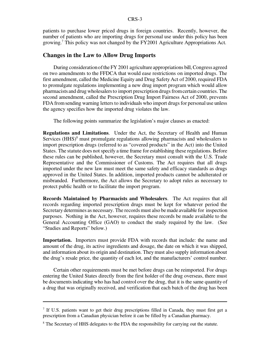 [20010110]RS20750_《2001财年农业拨款法》的处方药进口规定P.L106-387.pdf_第3页