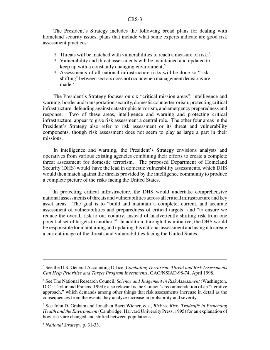 [20021031]RS21348_总统国土安全国家战略中的风险评估.pdf_第3页
