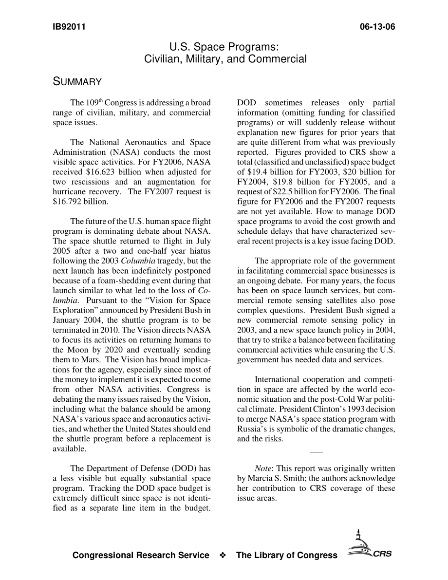 [20060613]IB92011_美国太空计划：民用、军用和商用.pdf_第3页