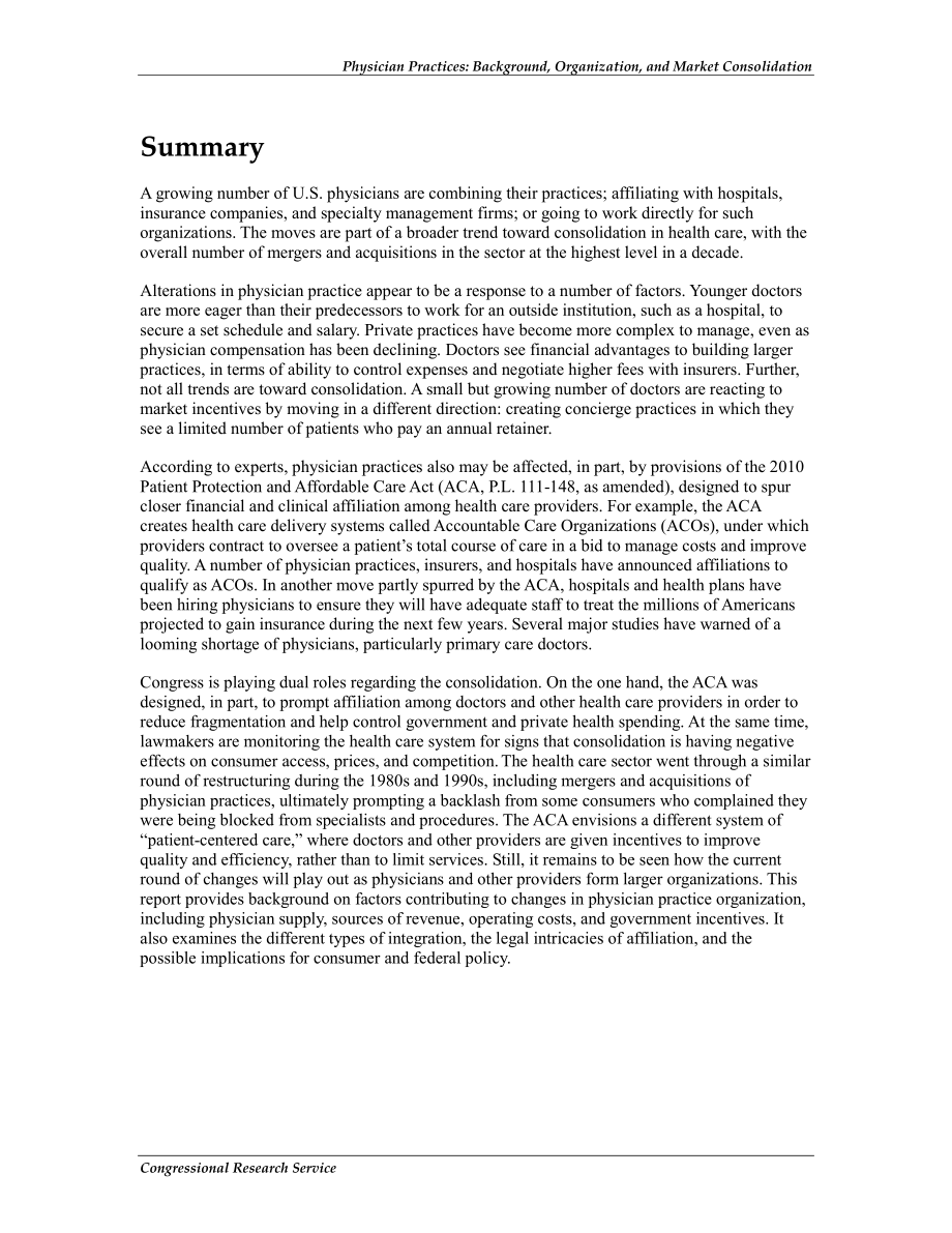 [20130102]R42880_医师执业：背景、组织和市场整合.pdf_第2页