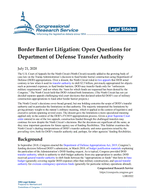 [20200721]LSB10522_边境障碍诉讼：国防部转移授权的开放性问题.pdf