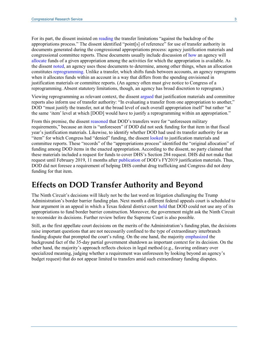 [20200721]LSB10522_边境障碍诉讼：国防部转移授权的开放性问题.pdf_第3页
