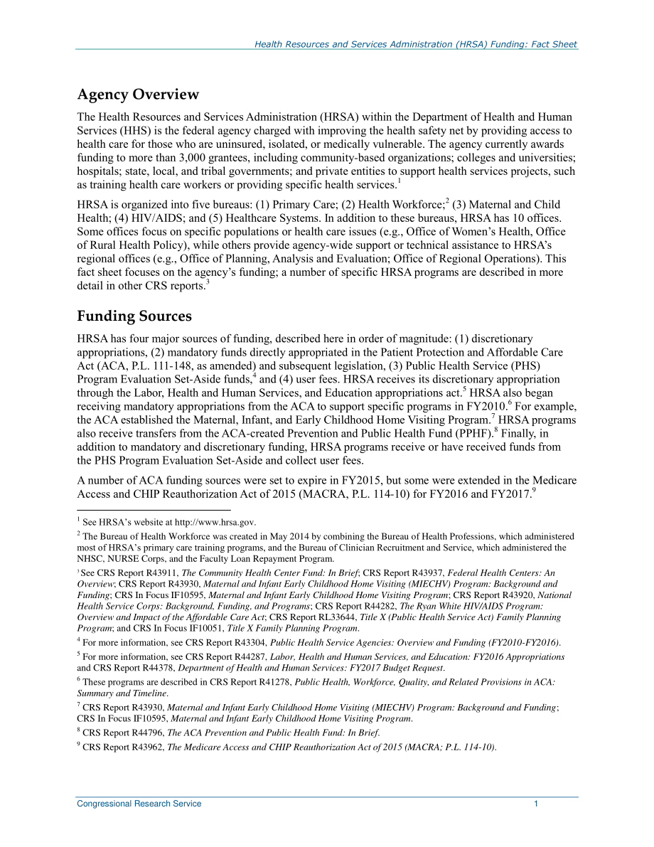 [20170713]R44054_卫生资源和服务管理局（HRSA）资金：情况说明书.pdf_第2页