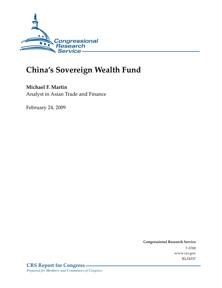 [20090224]RL34337_中国主权财富基金.pdf_第1页