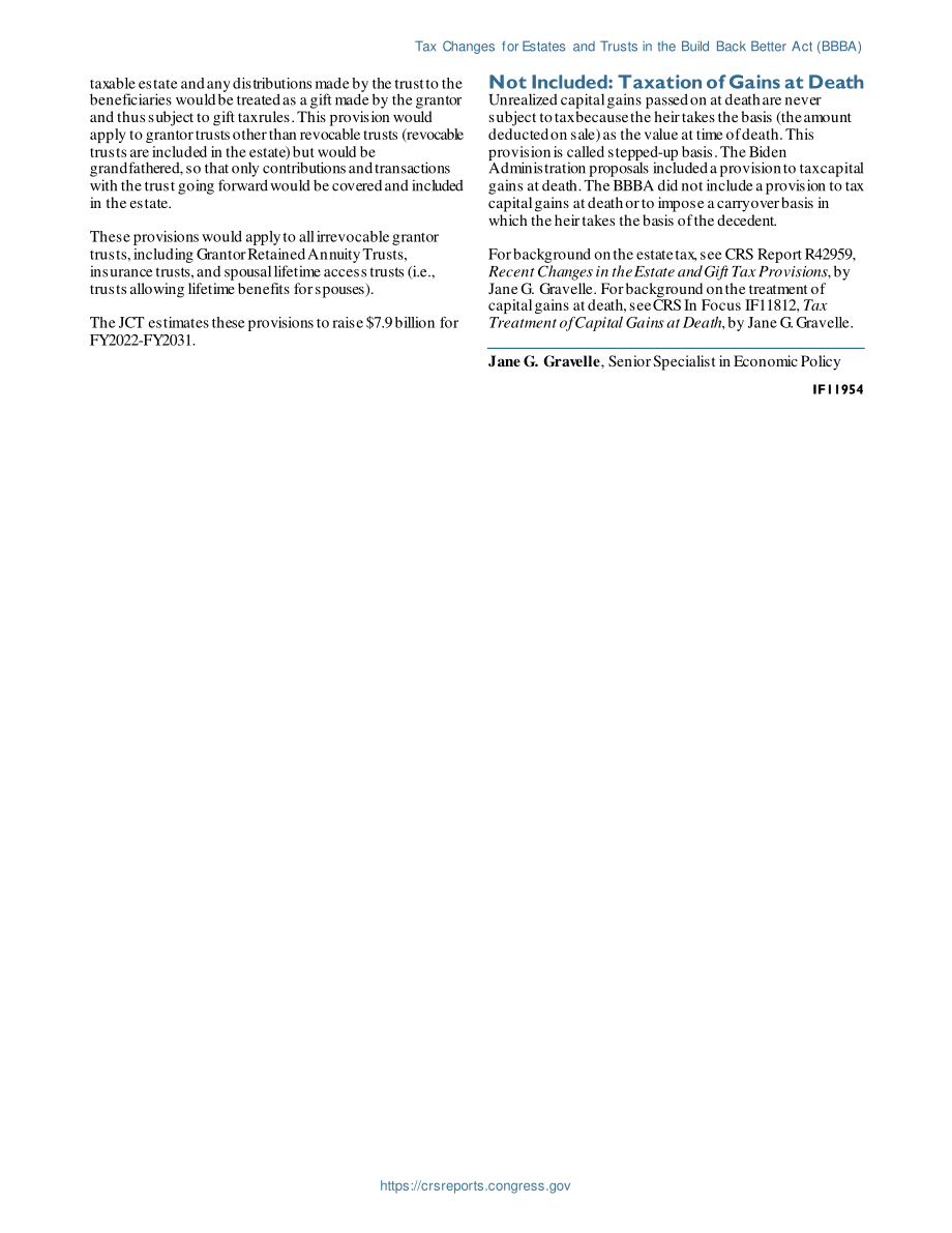 [20211022]IF11954_《重建更好法案》（BBBA）中房地产和信托的税收变化.pdf_第2页