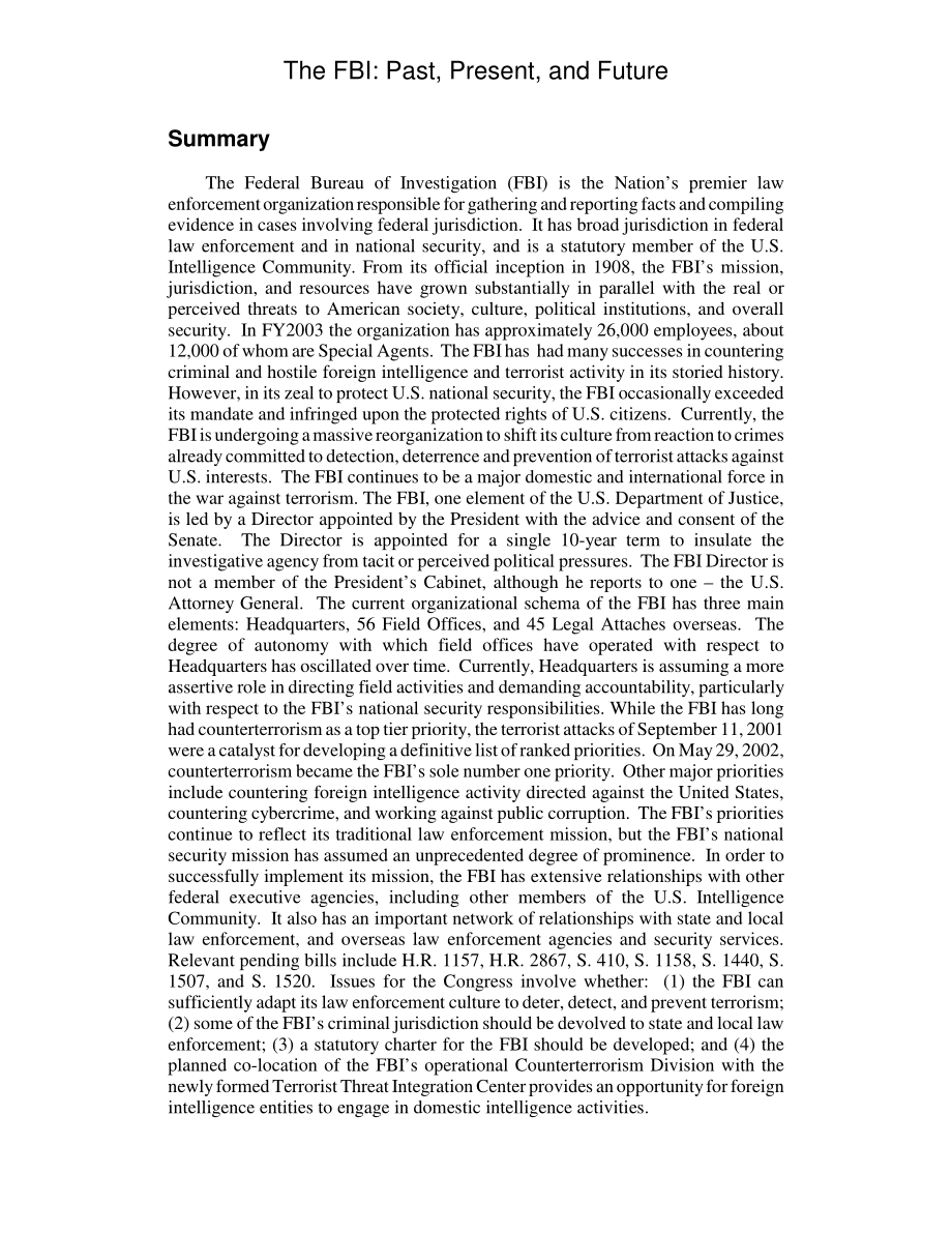 [20031002]RL32095_FBI：过去、现在和未来.pdf_第2页