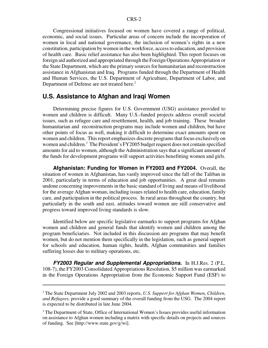 [20040618]RS21865_向阿富汗和伊拉克妇女提供援助：国会议题.pdf_第2页