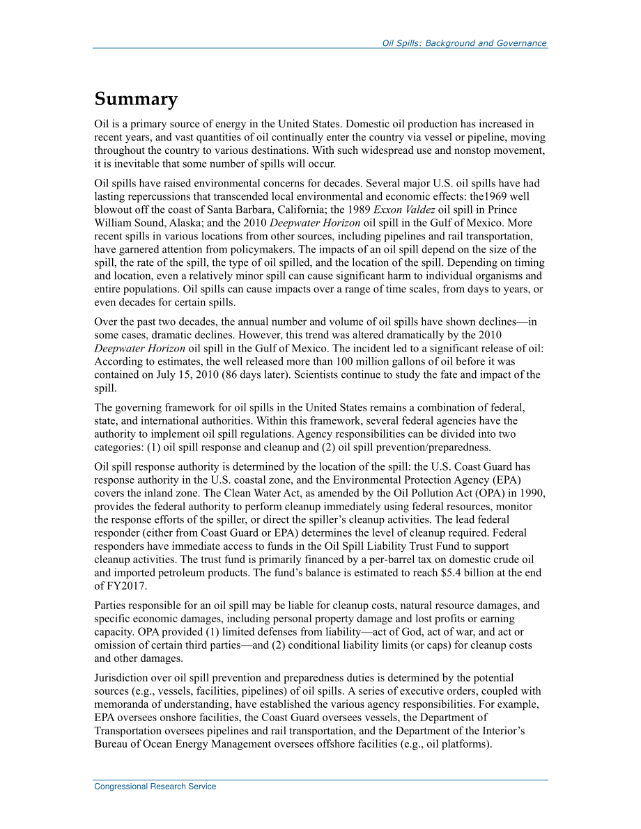 [20170915]RL33705_漏油：背景和治理.pdf_第2页