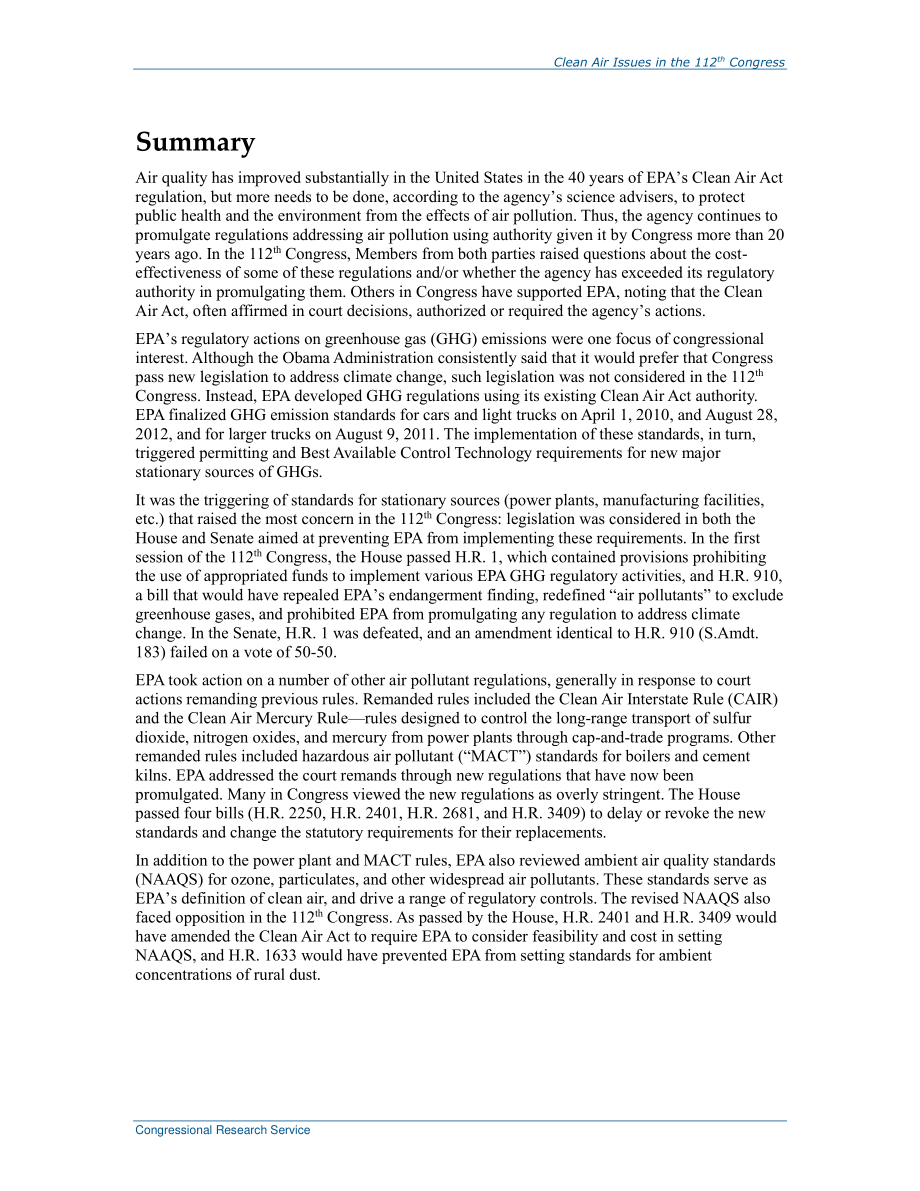 [20121231]R41563_第112届国会的清洁空气问题.pdf_第2页
