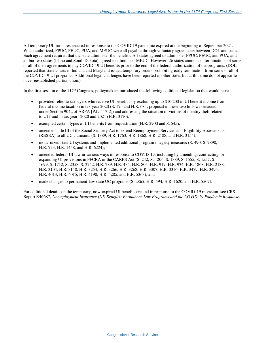 [20220215]R46789_失业保险：第117届国会第一届会议的立法问题.pdf_第3页
