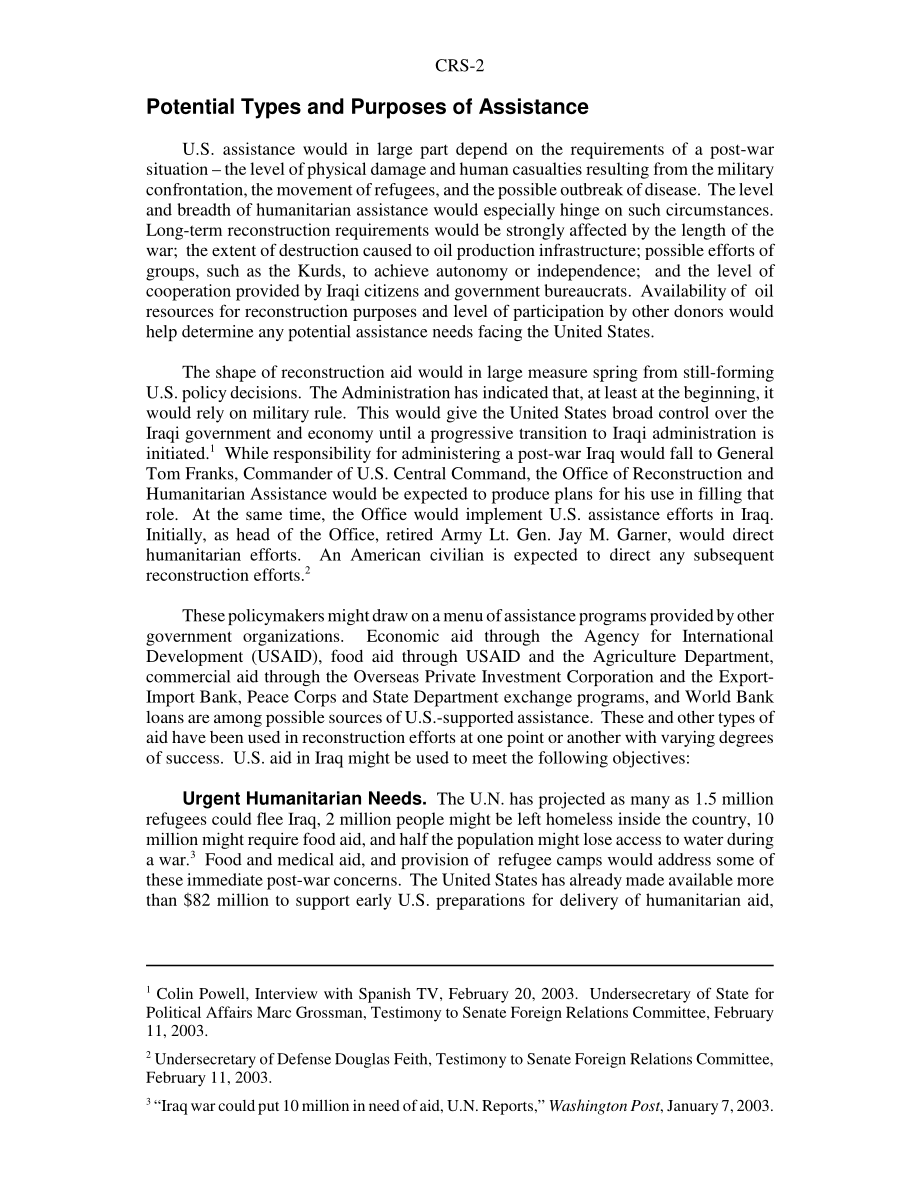 [20030306]RS21454_伊拉克：战后潜在的对外援助问题.pdf_第2页