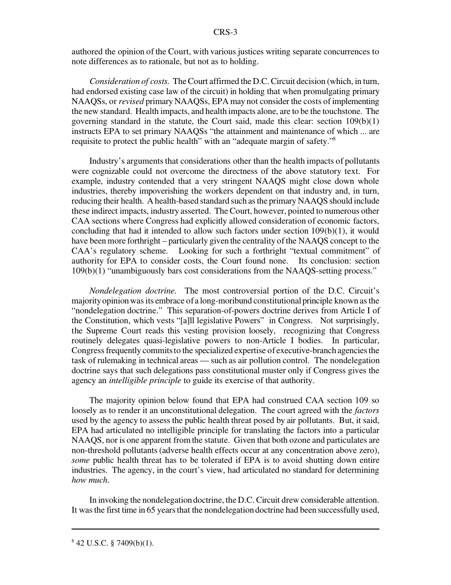[20010328]RS20860_最高法院支持EPA根据《清洁空气法》制定的标准：惠特曼诉美国卡车司机协会.pdf_第3页