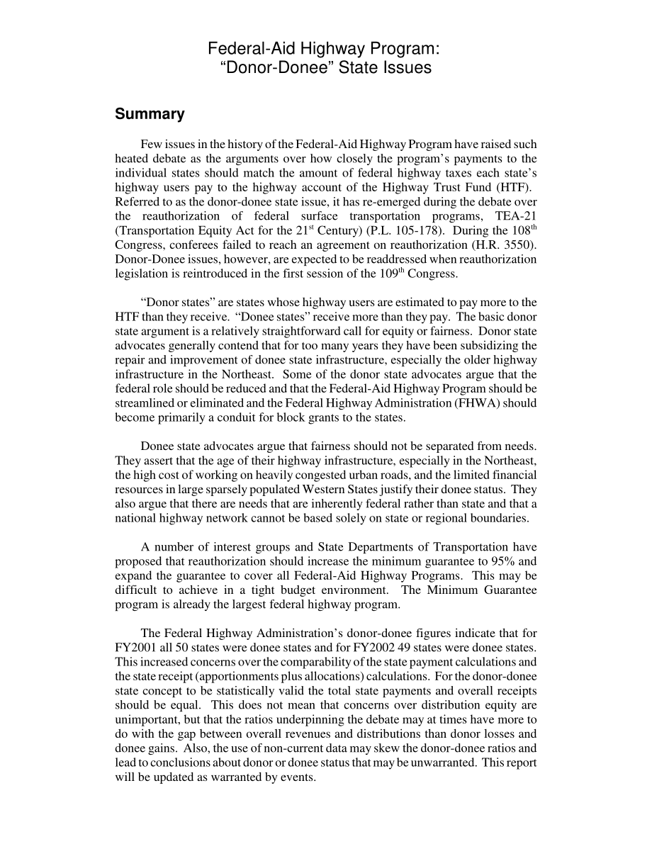 [20050610]RL31735_联邦援助公路计划：“捐助受赠人”国家问题.pdf_第2页