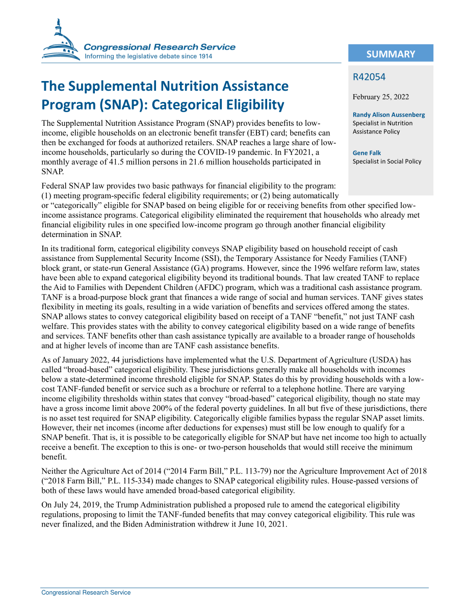 [20220225]R42054_补充营养援助计划（SNAP）：分类资格.pdf_第2页