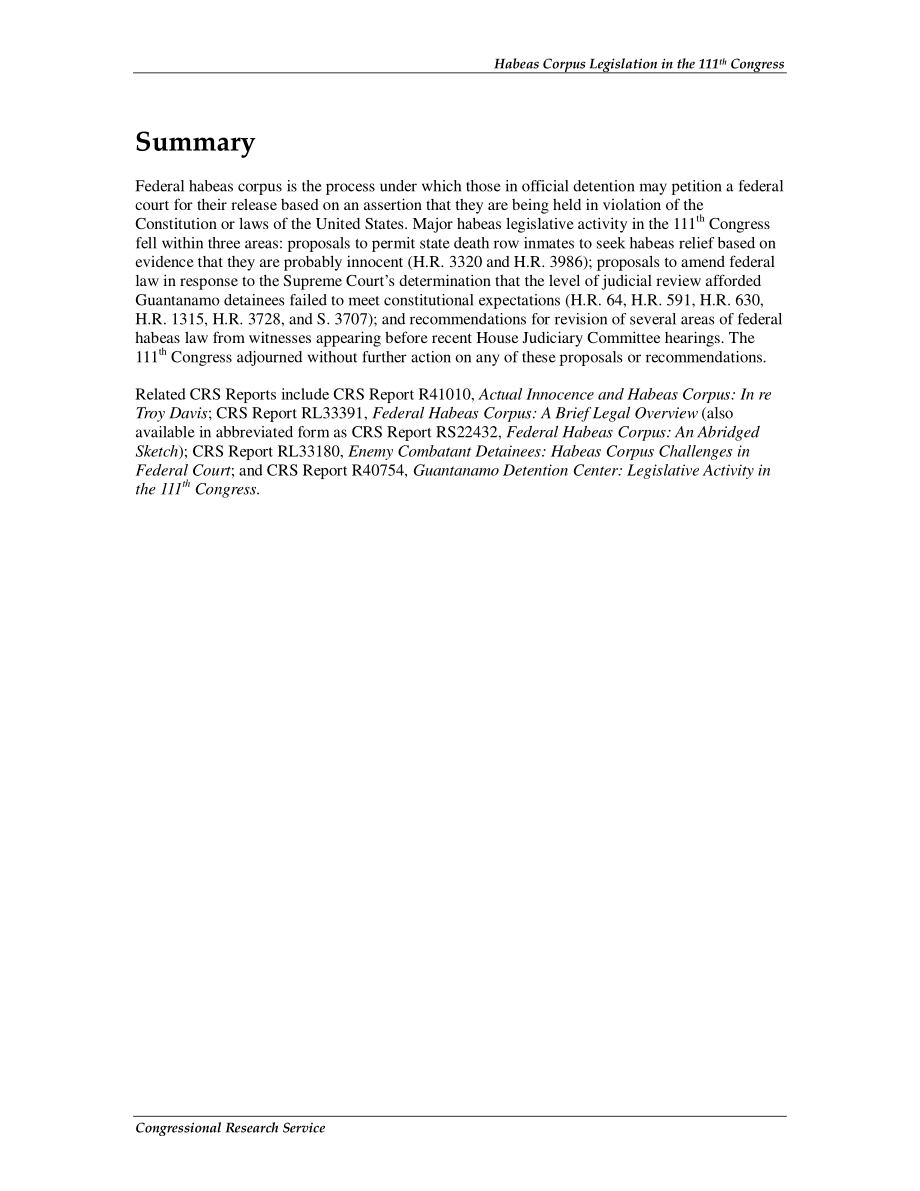 [20101230]R41011_第111届国会人身保护令立法.pdf_第2页