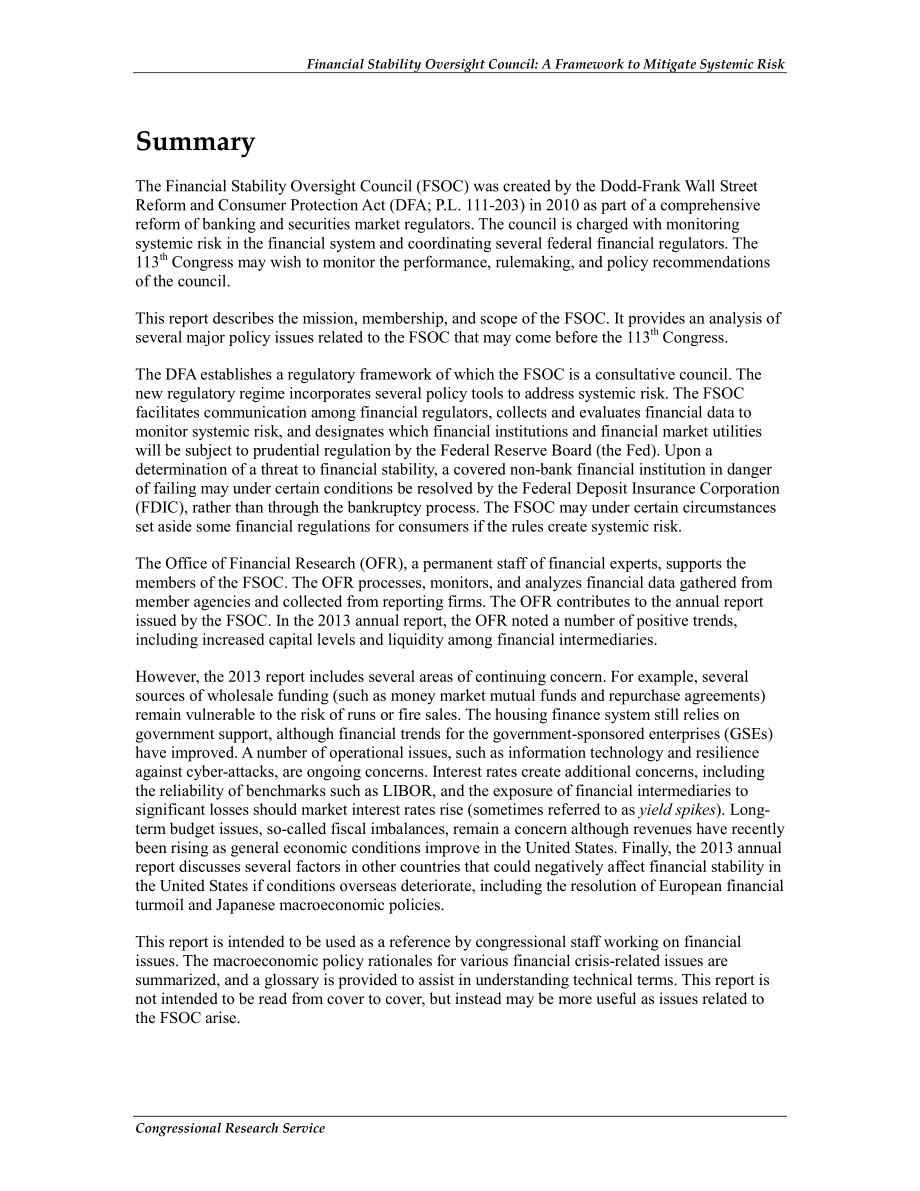 [20130521]R42083_金融稳定监督委员会：缓解系统性风险的框架.pdf_第2页