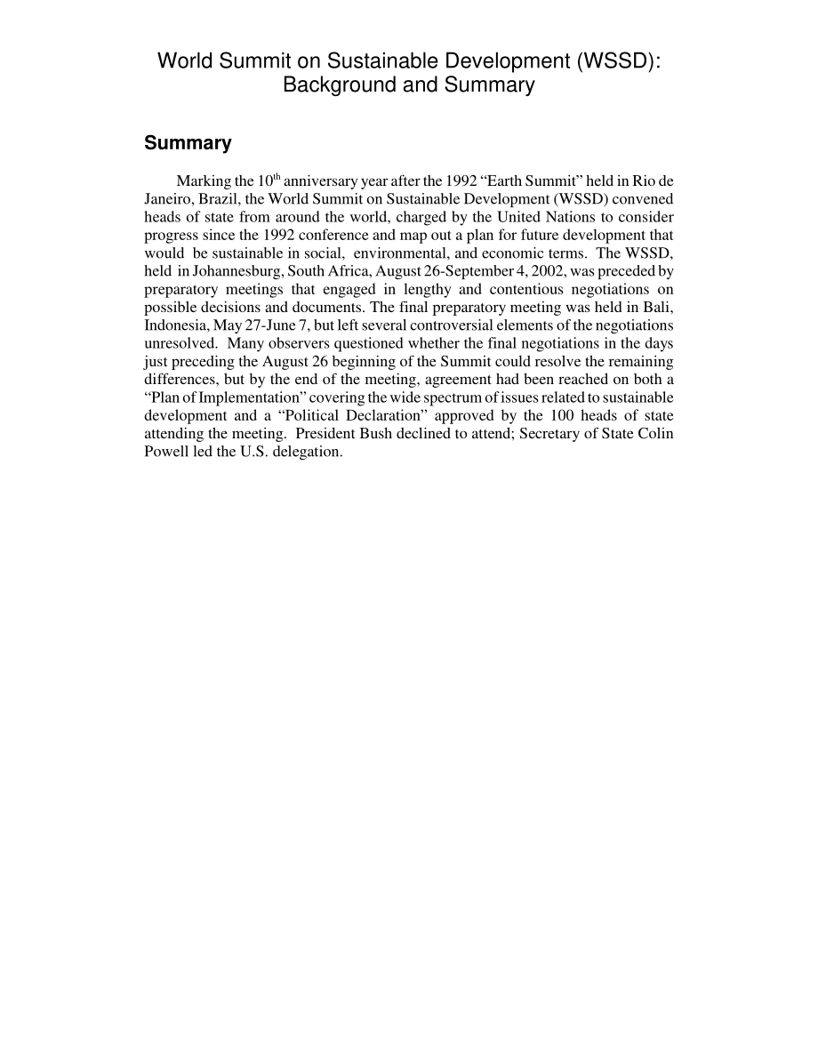 [20021025]RL31385_可持续发展问题世界首脑会议（WSSD）：背景和总结.pdf_第2页
