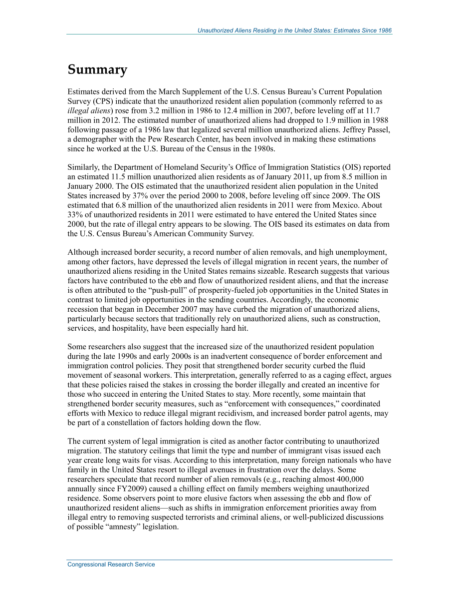 [20140123]RL33874_未经授权居住在美国的外国人：1986年以来的估计数.pdf_第2页