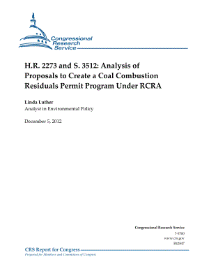 [20121205]R42847_H、 R2273和S.3512：RCRA下创建煤炭燃烧残余物许可证计划的提案分析.pdf