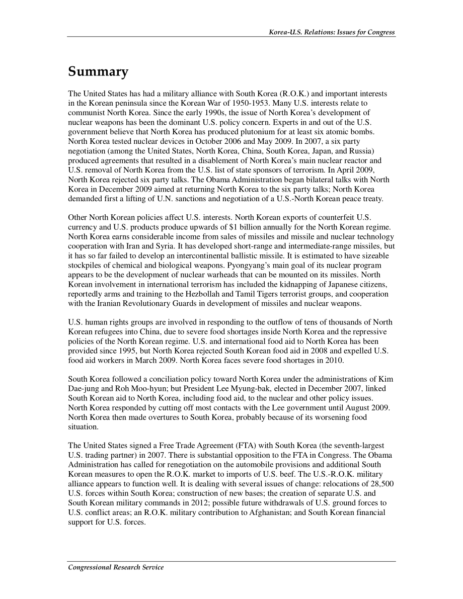 [20100112]RL33567_韩美关系：国会议题.pdf_第2页