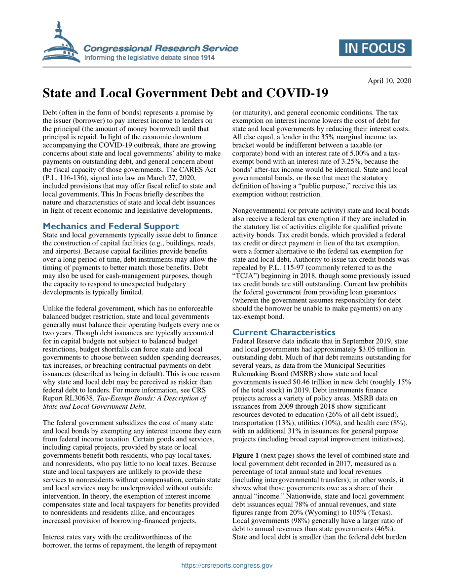 [20200410]IF11502_州和地方政府债务和2019冠状病毒疾病.pdf_第1页
