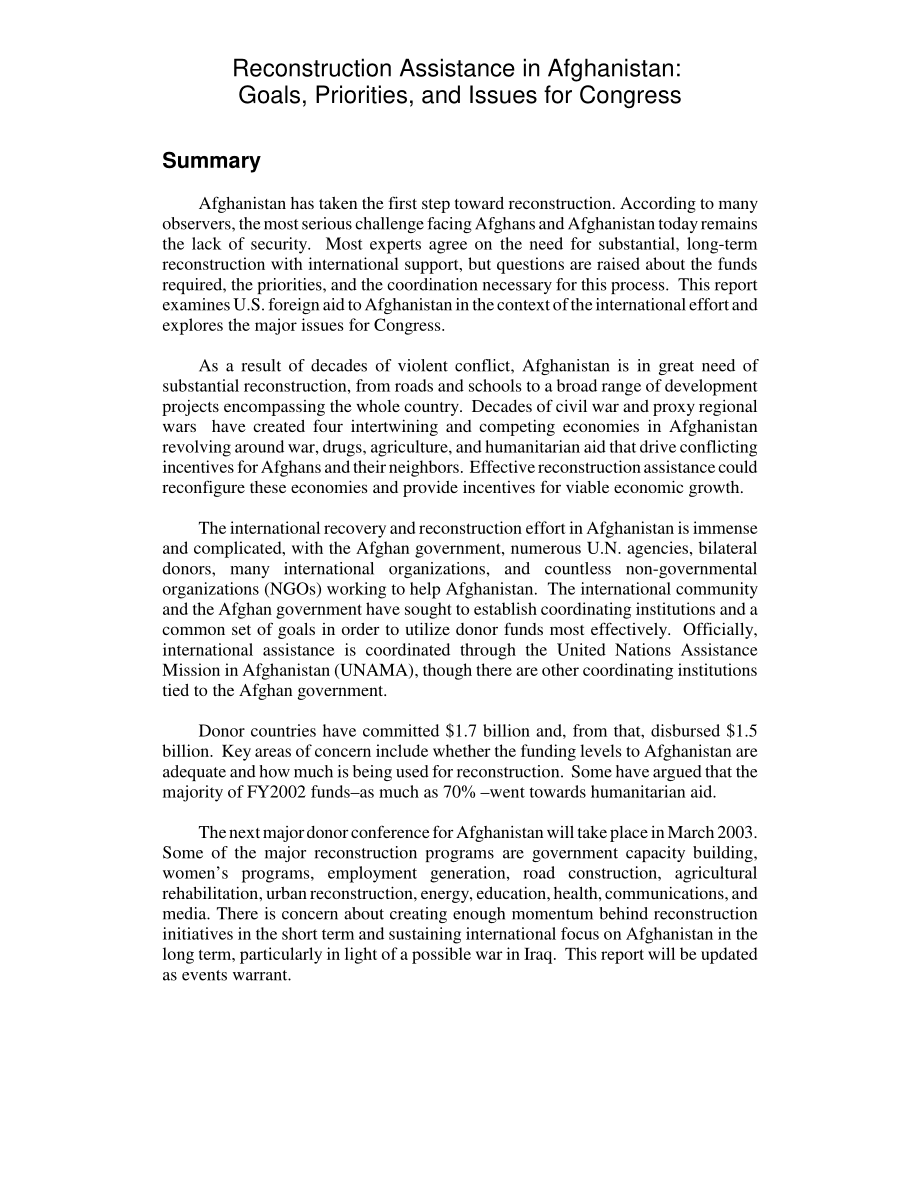 [20030226]RL31759_阿富汗重建援助：国会的目标、优先事项和议题.pdf_第2页