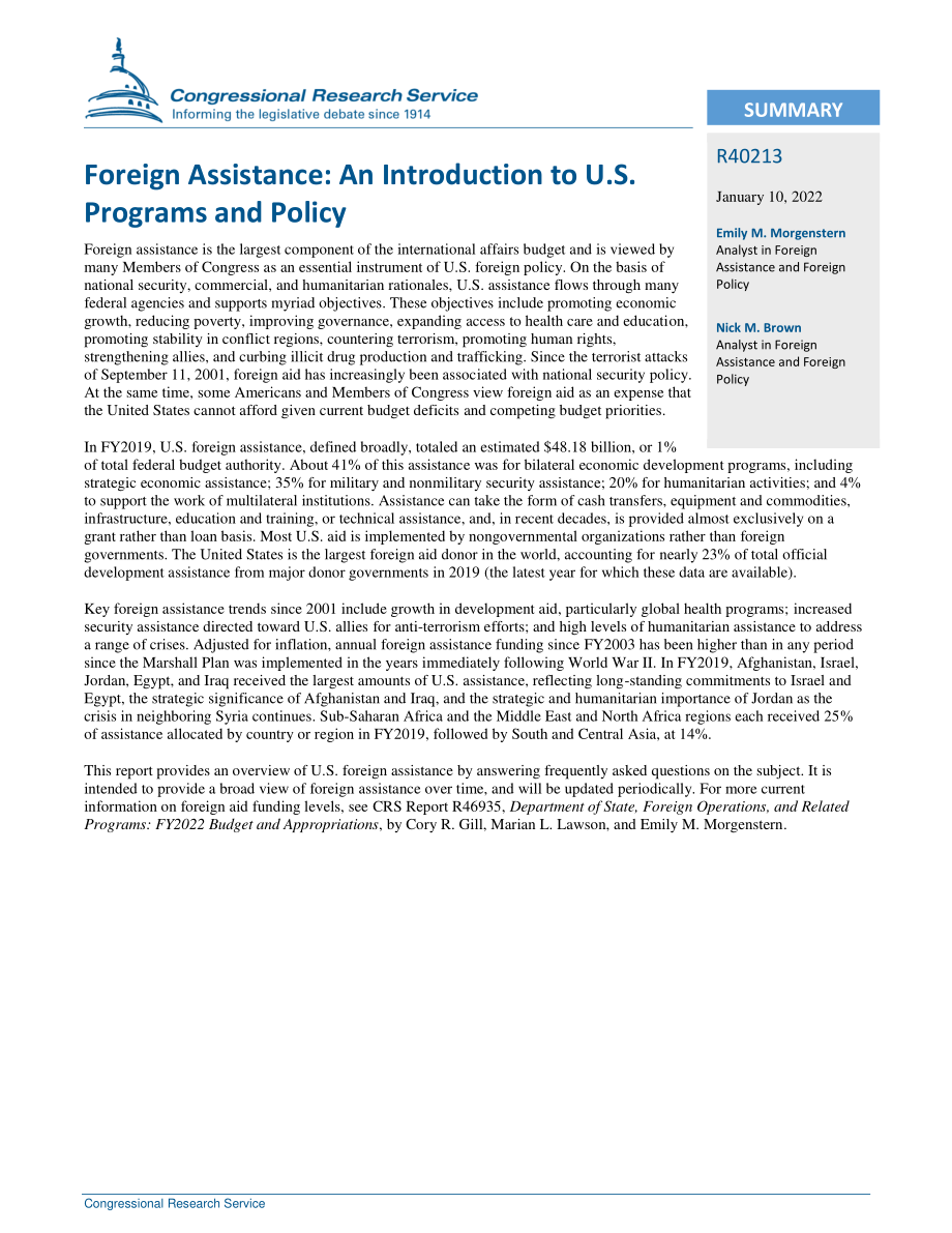[20220110]R40213_对外援助：美国计划和政策简介.pdf_第2页