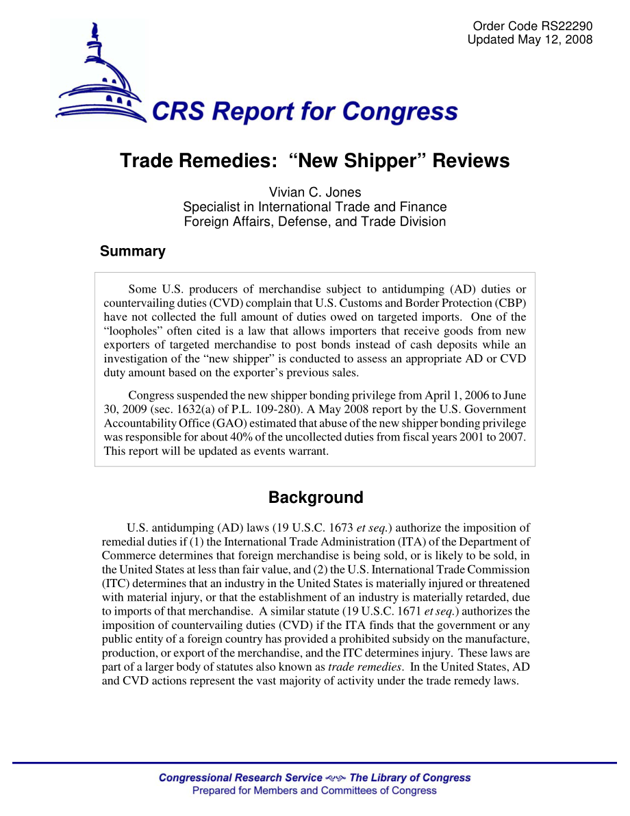 [20080512]RS22290_贸易救济：“新发货人”审查.pdf_第1页