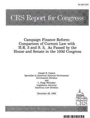 [19931229]93-1067_竞选资金改革：现行法律与H.R.第103届国会参众两院通过.pdf