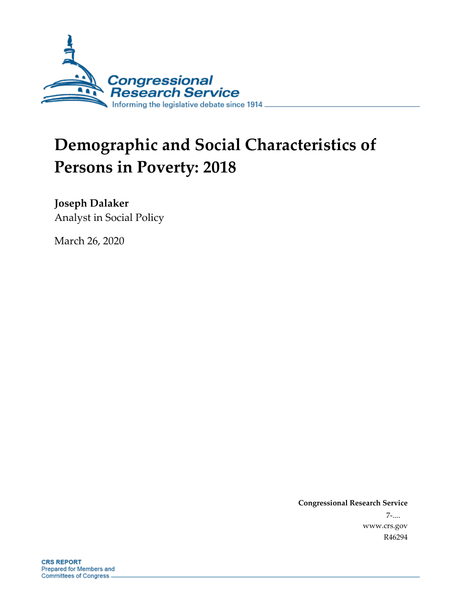 [20200326]R46294_贫困人口的人口和社会特征：2018.pdf_第1页