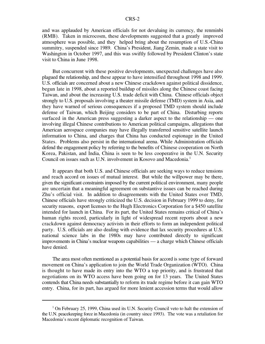 [19990330]RS20135_中美峰会：朱镕基总理1999年4月访华.pdf_第2页