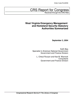 [20040903]RL32559_西弗吉尼亚州应急管理和国土安全法定机构总结.pdf