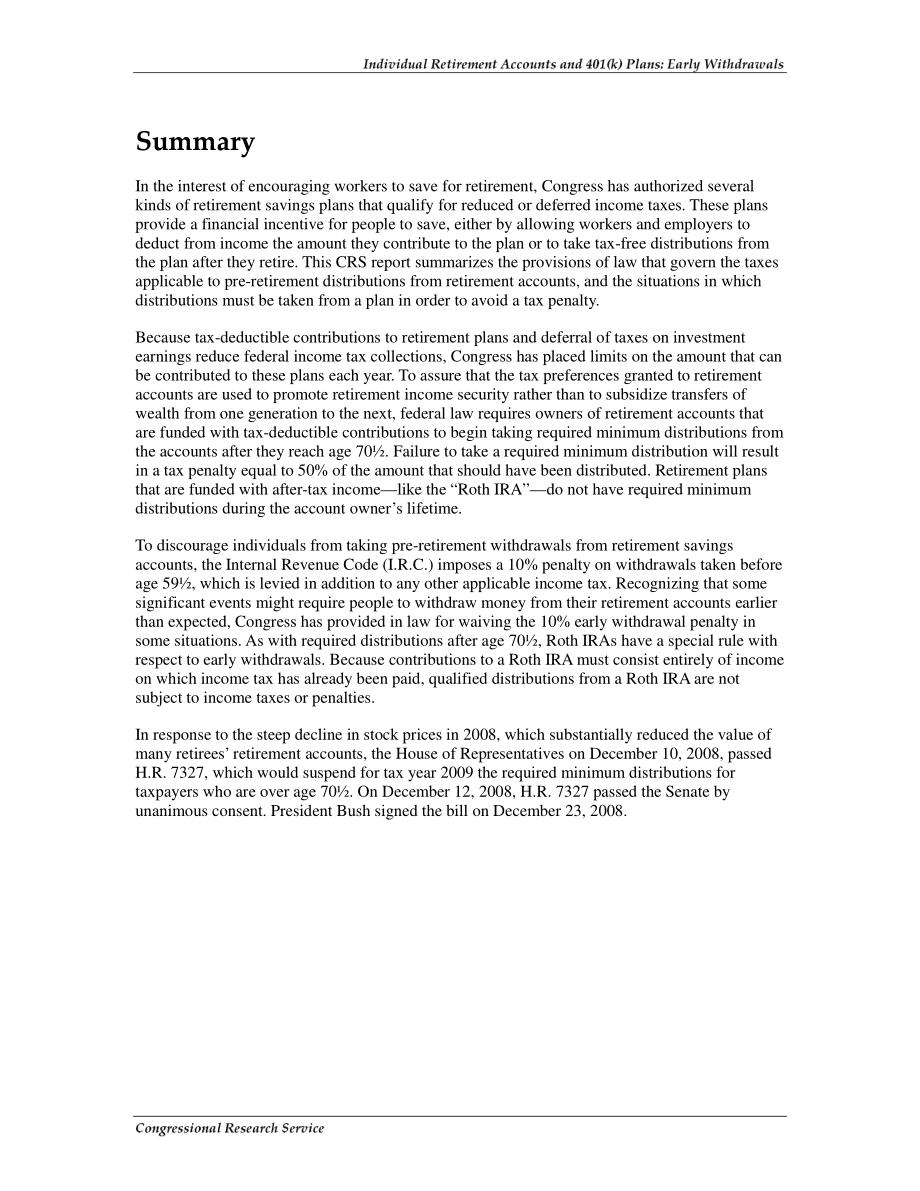 [20081222]RL31770_个人退休账户和401（k）计划：提前提款和所需分配.pdf_第2页