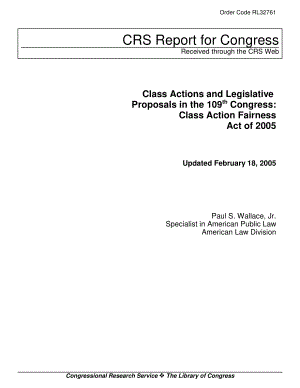 [20050218]RL32761_第109届国会集体诉讼和立法提案：2005年《集体诉讼公平法》.pdf