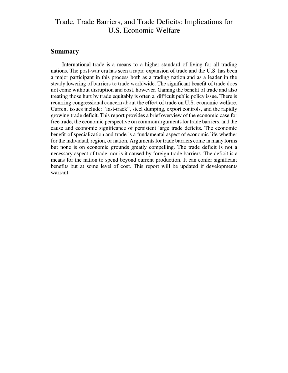 [20010112]RL30226_贸易、贸易壁垒和贸易赤字：对美国经济福利的影响.pdf_第2页