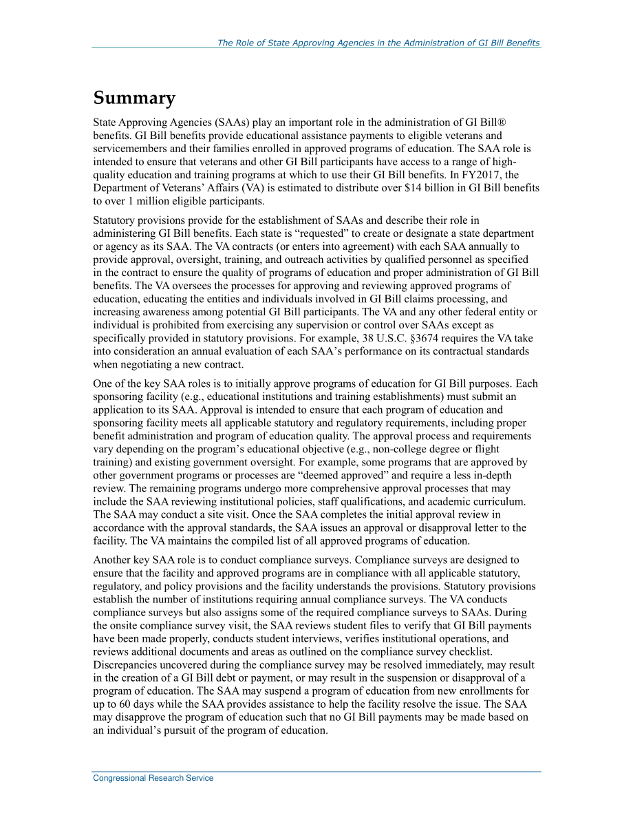 [20161229]R44728_国家审批机构在GI法案福利管理中的作用.pdf_第2页