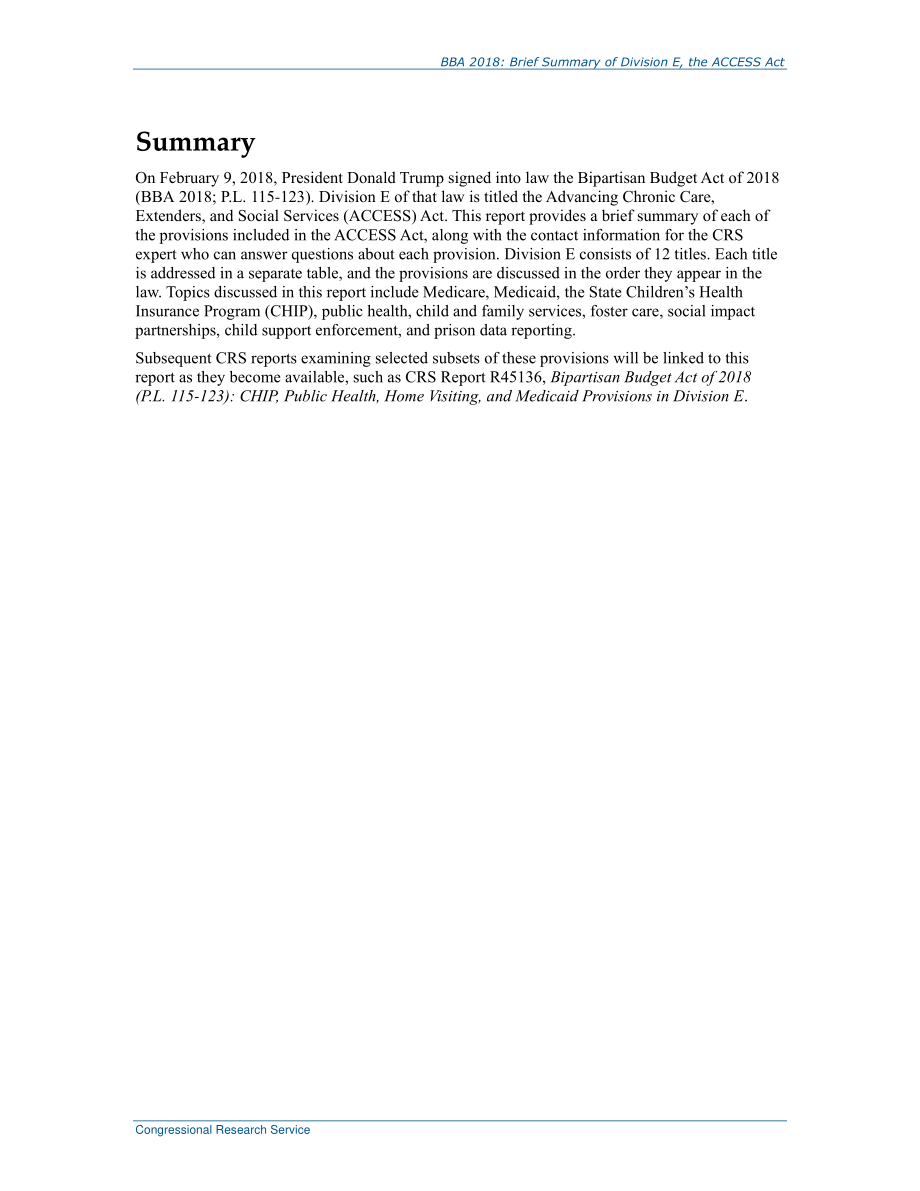 [20180309]R45126_2018年两党预算法案（P.L.115-123) E分部简要总结——推进慢性病护理、延长者和社会服务（获取）法案.pdf_第2页