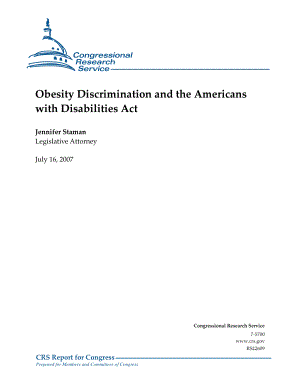 [20070716]RS22609_Obesity Discrimination and the Americans with Disabilities Act.pdf