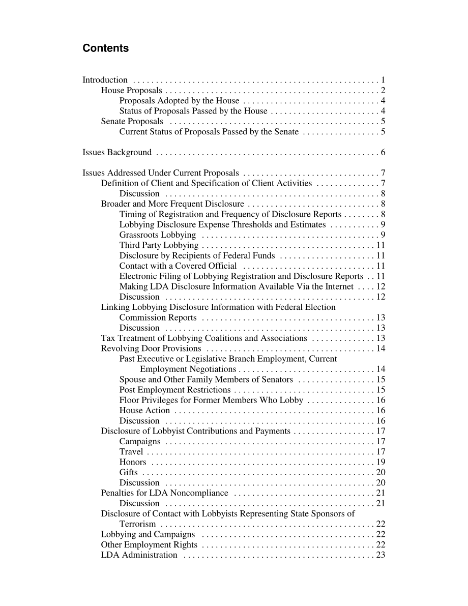 [20060609]RL33234_第109届国会引入的游说披露和与游说相关的道德建议：比较分析.pdf_第3页