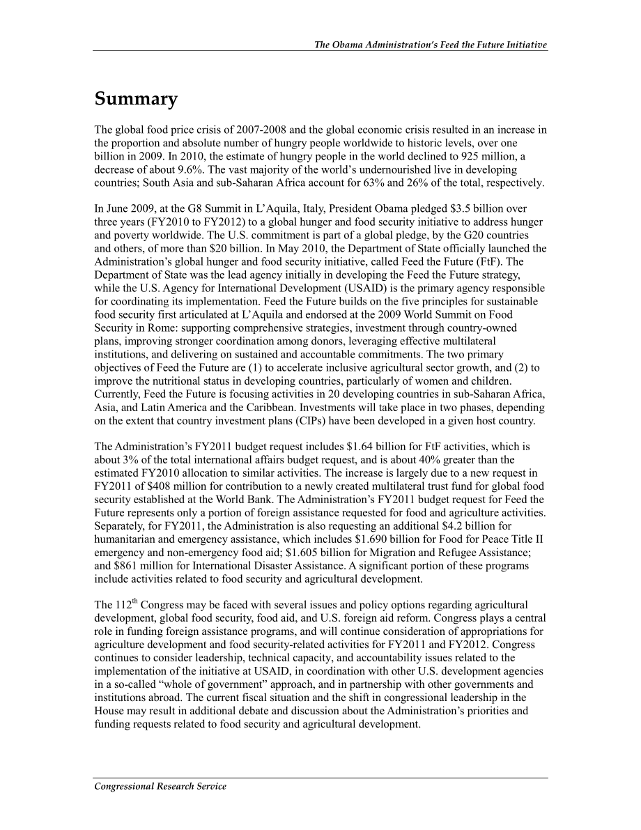 [20110110]R41612_奥巴马政府的“喂养未来”倡议.pdf_第2页
