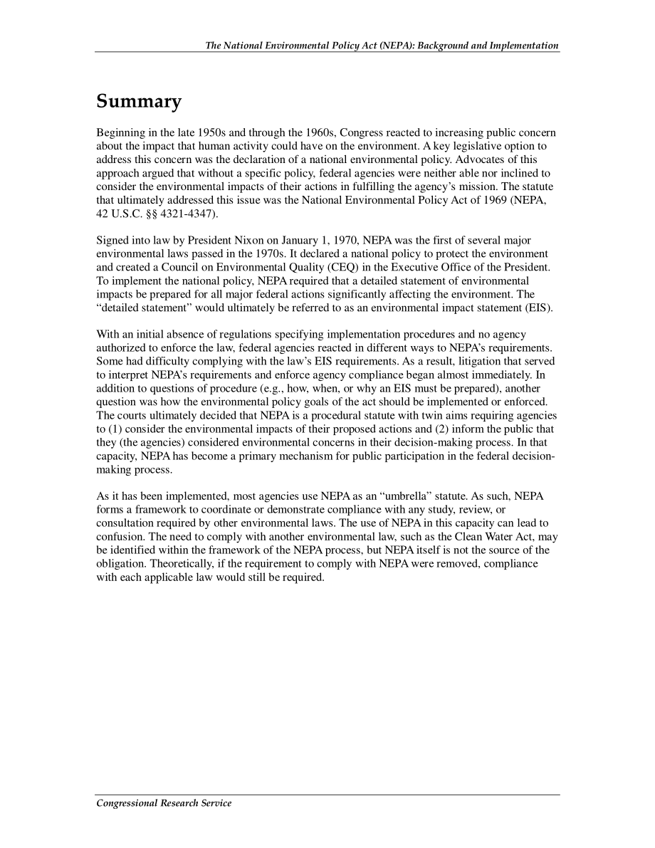 [20110110]RL33152_《国家环境政策法》（NEPA）：背景和实施.pdf_第2页
