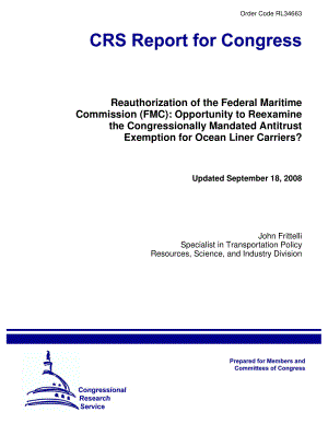 [20080918]RL34663_联邦海事委员会（FMC）的重新授权：是否有机会重新审查国会授权的远洋班轮承运人反垄断豁免？.pdf