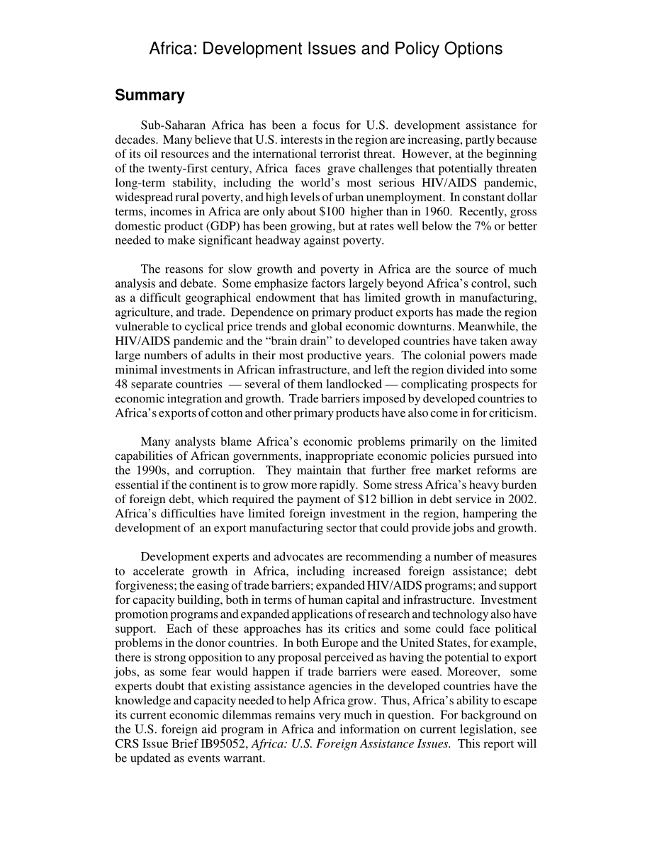 [20040722]RL32489_非洲：发展问题和政策选择.pdf_第2页
