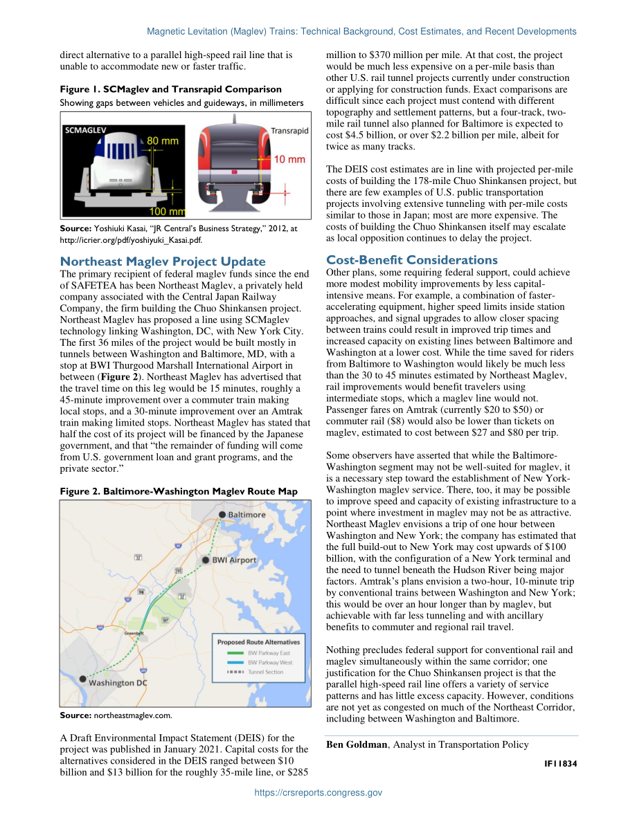 [20210518]IF11834_磁悬浮列车：技术背景、成本估算和最新发展.pdf_第2页