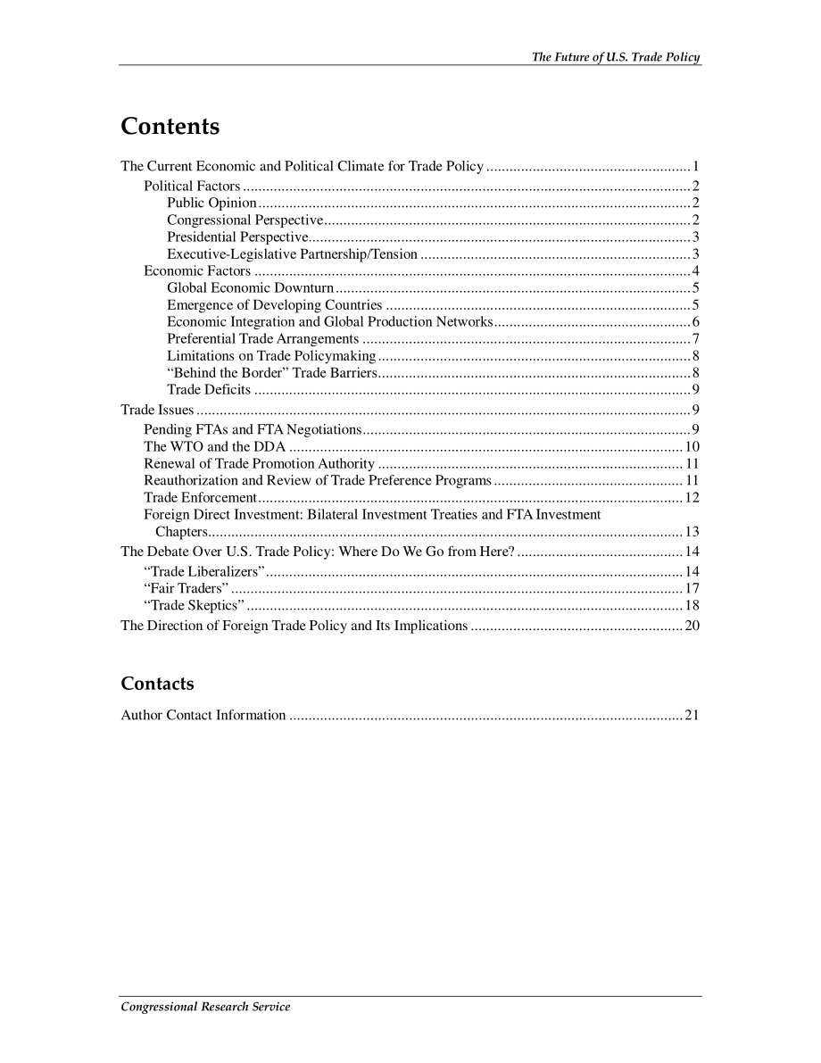 [20110104]R41145_美国贸易政策的未来：第112届国会议题与选择分析 .pdf_第3页