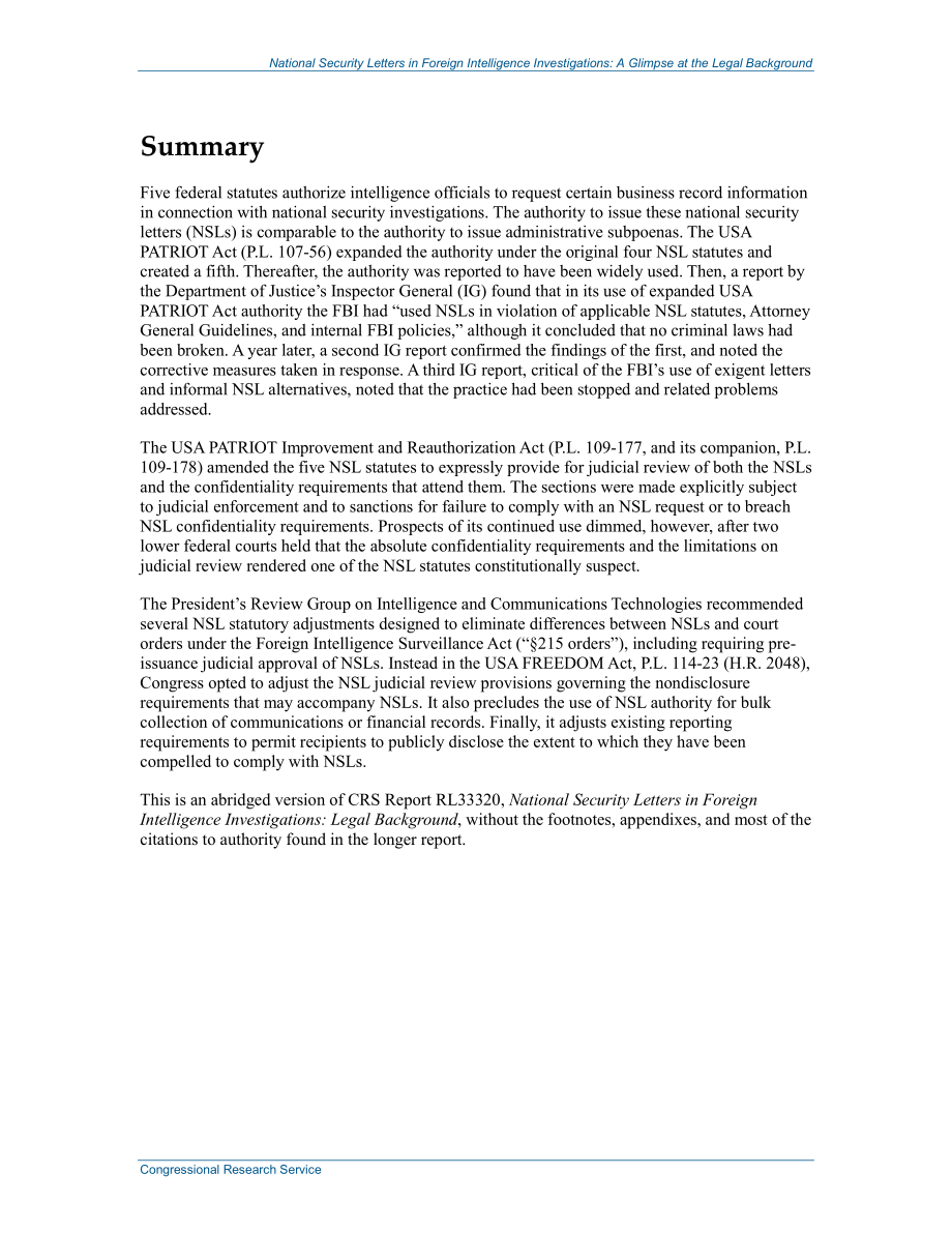 [20150731]RS22406_外国情报调查中的国家安全信函：法律背景一瞥.pdf_第2页