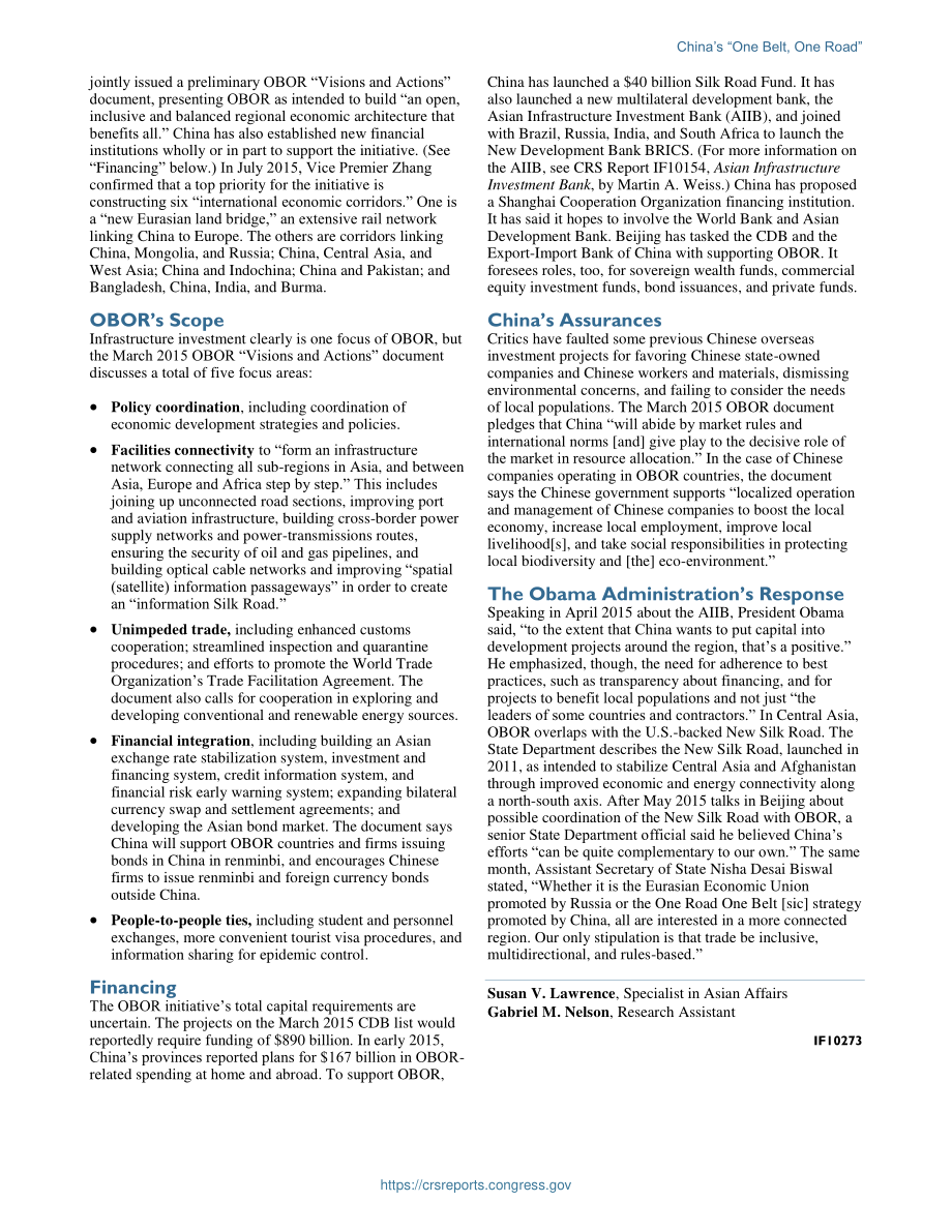 [20150806]IF10273_中国的“一带一路” .pdf_第2页