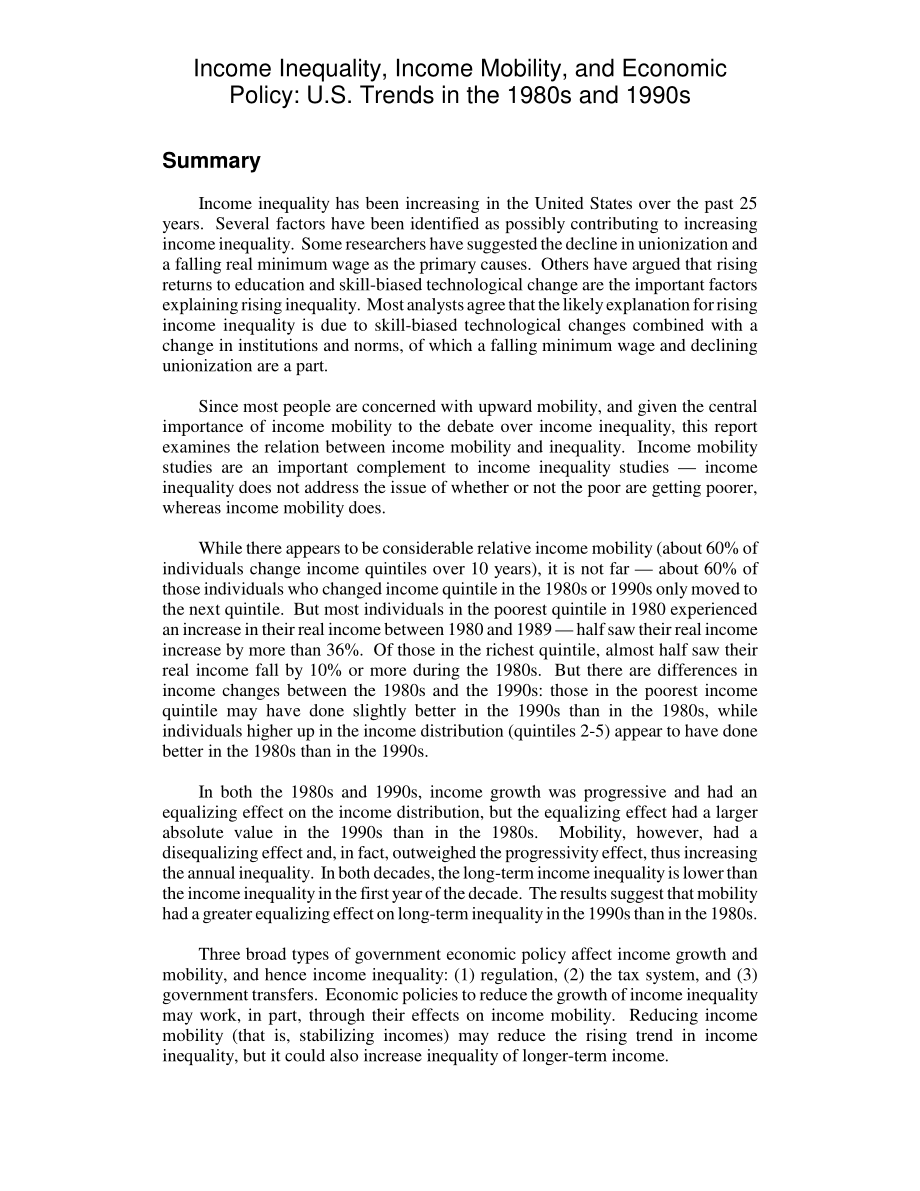 [20080404]RL34434_收入不平等、收入流动性和经济政策：20世纪80年代和90年代的美国趋势.pdf_第2页
