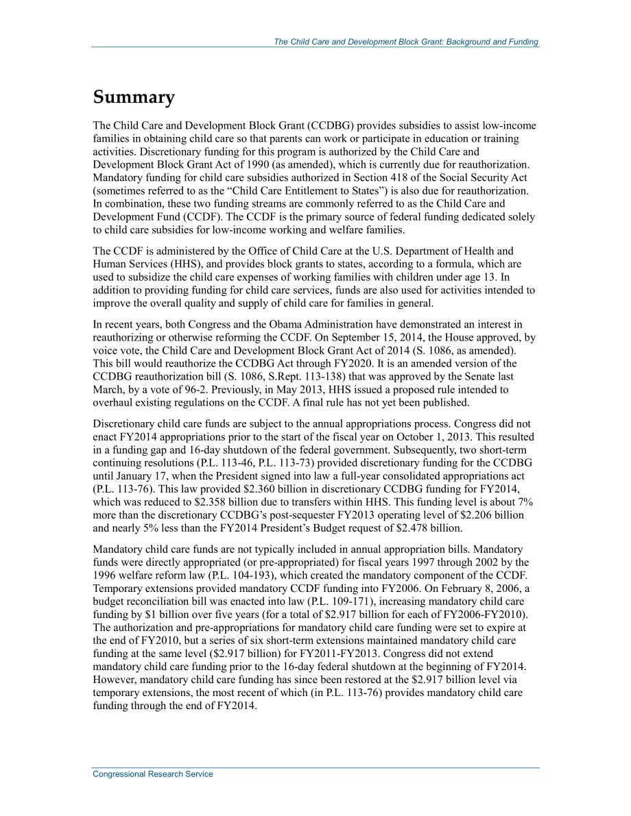 [20140917]RL30785_儿童保育和发展综合补助金：背景和资金.pdf_第2页