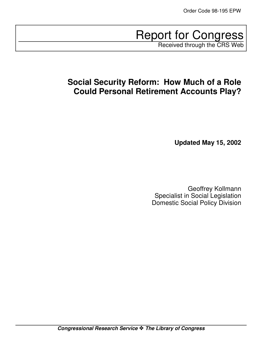 [20020515]98-195EPW_社会保障改革：个人退休账户能发挥多大作用？.pdf_第1页